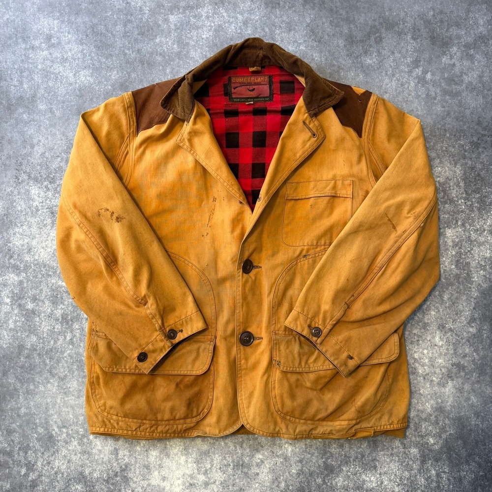 Vintage 50s 60s Cumberland Masland Hunting Jacket Mens 42 Brown‎ Duck Canvas
